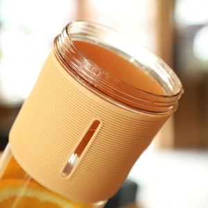 Vaso de Té con Leche para Estudiantes de 700 ml, Funda de Silicona Antideslizante, Botella de Agua de Plástico - Product Image 6