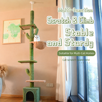 Arbre à chat personnalisé avec logo, du sol au plafond, multi-niveaux, tour d'escalade, hamac, griffoir en sisal pour 2 à 3 chats, OEM ODM