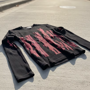 เสื้อเชิ้ตผู้ชายแขนยาวทรงโอเวอร์ไซส์ ผ้าวาฟเฟิลเนื้อฝ้าย 100% ระบายอากาศได้ดี เป็นมิตรกับสิ่งแวดล้อม สไตล์วินเทจ ตัวอย่างสินค้าฟรี - Product Image 2