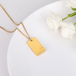 <strong>I</strong> <strong>Am</strong> <strong>Enough</strong> Necklace Inspirational Gold Bar Necklace Sentimental Gift Motivational Jewelry - Product Image 5