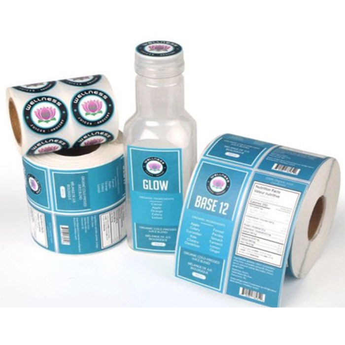 custom design self adhesive logo printed waterproof bottled beverage juice glass bottle label bottle sticker