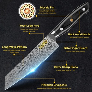 10% de descuento mango de alfiler de mosaico de madera negra 67 capas VG10 cuchillos de cocina cuchillos japoneses de acero inoxidable juego de cuchillos de Chef de Damasco - Product Image 2