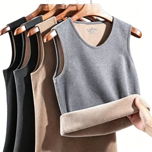 <span class=keywords><strong>Gilet</strong></span> thermique extra-épais doublé <span class=keywords><strong>polaire</strong></span> pour homme, en polyester/coton, coupe ajustée, sans manches, avec bretelles - Product Image 2