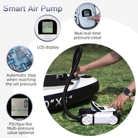 GICLE Pompe à pagaie portable 12V DC haute pression 22Psi à double étage Gonfleur d'air électrique à arrêt automatique pour les eaux océaniques gonflables