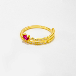 FUAMAY moda s925 anillo Irregular de plata mujer chapado en oro Anillos Plata 925 Plata <span class=keywords><strong>Estelar</strong></span> Rubi Pave anillo de serpiente - Product Image 4