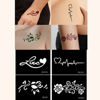 Nouveaux autocollants de tatouage pour clavicule, petits pochoirs, motifs roses sexy pour le corps, les mains et le visage, pochoirs de tatouage évidés