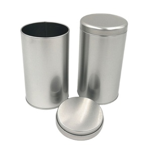 Silver Round Airtight Tins Inner Lid Metal Can Round Tin Box