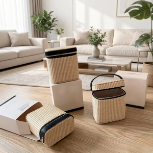GWP Luxury Brand Handmade Leather Woven Ladies Handbag Jewelry <b>Box</b> Beach Vacation Storage Bag - Product Image 6