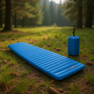 Colchoneta Inflable Impermeable para Acampar, 3 Pulgadas de Grosor, Rectangular, para Aventuras al Aire Libre, Azul, PVC, Compacta y Plegable - Product Image 2