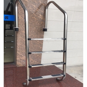 Yüzme havuzları için küpeşte ile taşınabilir paslanmaz çelik 304 kaymaz portatif merdiven - Product Image 4