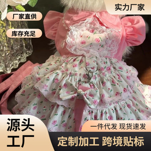 Pet Clothes Princess <b>Lace</b> Floral Dress For <b>Teddy</b> Bichon Frise Dog Sweetheart Style Four Seasons Decorative Skirt HFD6524 - Product Image 5