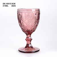 Verre à vin en verre massif de couleur unie : ambre, vert, gris, bleu, rose, violet