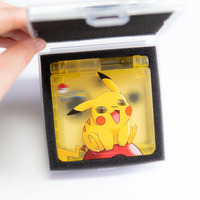 Cangkang Pengganti Desain Mouse Elektrik Transparan Kuning Premium dan Kotak Kustom untuk Game Boy Advance SP Cetak UV