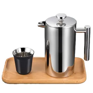 304 paslanmaz çelik fransız kahve presi kahve makinesi metal yalıtımlı çay makineleri