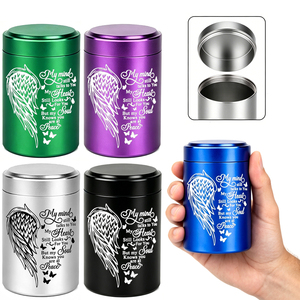 Guci Kecil Bentuk Hati Sayap Malaikat untuk Abu Jenazah Manusia Dewasa Wanita Pria Aluminium, Guci Mini Kenang-kenangan Kremasi untuk Abu Jenazah Wanita Pria - Product Image 1