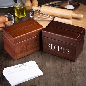 Boîte à recettes en bois vintage 4x6, organisateur de cuisine rustique avec séparateurs, porte-cartes de recettes, bac de rangement pour cartes de cuisine - Product Image 5