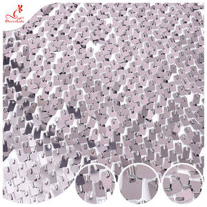 Vente chaude, tissu en polyester métallisé, <span class=keywords><strong>robe</strong></span> de mariée européenne, violet clair, broderie de paillettes de cristal, dentelle, accessoires - Product Image 1