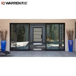 Pintu teras geser Warren 96x80 dengan tirai, pintu layar geser 36x81 kamar tidur dengan pintu geser