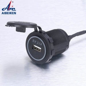 ABILKEEN <span class=keywords><strong>pas</strong></span> <span class=keywords><strong>cher</strong></span> prix DS003B prise de charge USB à port unique 2.1A chargeur de voiture USB avec anneau LED - Product Image 2