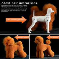 Modelo de esqueleto de perro de cuerpo completo estándar para práctica de peluquería canina, con pelo sintético de poliéster, color gris simple, para estudiantes de peluquería de mascotas