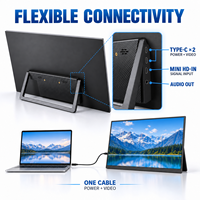 Moniteur portable 21,5 pouces FHD IPS double Type C pour le télétravail, les voyages d'affaires et le gaming