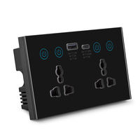 Interrupteur intelligent SMARSECUR avec port de charge USB Type-C, Zigbee, Tuya, Wi-Fi, commande vocale, pour la maison, l'hôtel, la voiture, l'extérieur, le garage