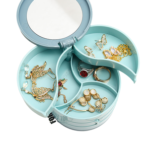 Caja Organizadora de Joyas Giratoria de 360 Grados con 4 Niveles y Espejo, Contenedor de Plástico para Aretes, Collares y Pulseras, Venta al Por Mayor - Product Image 5