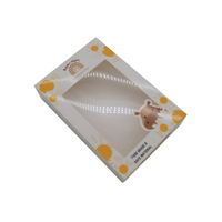 Boîte d'emballage en Silicone pour bébé, anneau de dentition personnalisé, bavoir de sucette, produit, boîtes en papier, cadeau avec fenêtre transparente