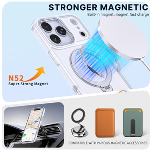 Funda Protectora Magnética <span class=keywords><strong>de</strong></span> Lujo con Rotación <span class=keywords><strong>de</strong></span> 360 Grados y Cristal para iPhone 17 18 Pro Max 17e, Nuevo Lanzamiento - Product Image 2