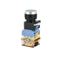 Interrupteur à bouton-poussoir momentané LA38-11DN avec contact argenté lumineux, indicateurs LED 220V rouge, vert, jaune, bleu pour contrôle d'accès