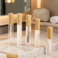 Tubes portables en bambou pour rouge à lèvres et mascara, pour le maquillage, les voyages et l'usage quotidien, avec impression de logo, emballage cosmétique, tubes pour gloss à lèvres