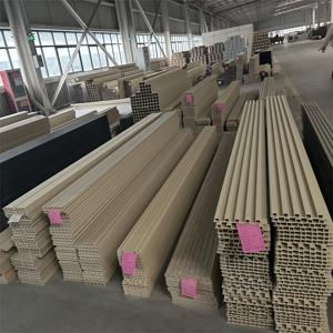 Waterproof Wood Grain WPC Fluted Wall Panel <strong>PVC</strong> Laminated Grooved Board <strong>Cladding</strong> <strong>for</strong> Fireproof <strong>Bathroom</strong> <strong>for</strong> Living Room Hotel - Product Image 1