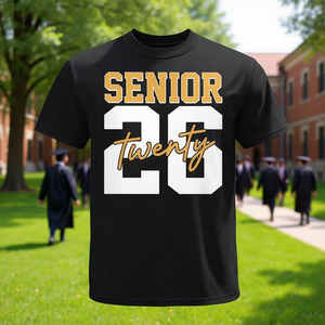 T-shirt da laurea Senior 2026, design retrò da donna, classe del 2026 - Product Image 3