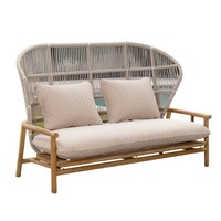 Meubles en bois de teck massif d'extérieur moderne nordique Table basse à dossier haut canapé simple pour terrasse jardin cour Villa balcon
