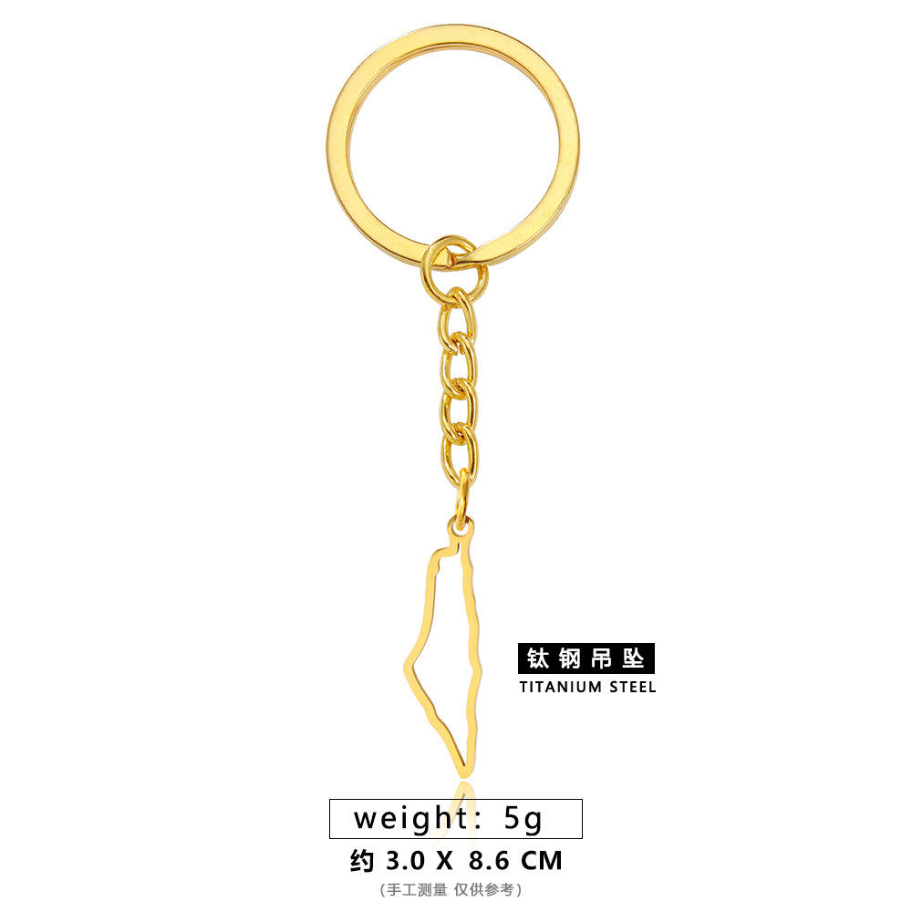 Acero de titanio, mapa hueco - dorado