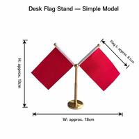 Support de drapeau de bureau carré de luxe en laiton poli, mini présentoir de table, ensemble de drapeaux de pays imprimés en typographie pour bureau et conférence