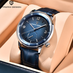 Montre mécanique automatique pour homme, cadran en verre, bracelet en cuir de vache, acier inoxydable, 12 mm, étanche 100 m, PD-1790 - Product Image 1