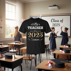 T-shirt à manches courtes pour adulte, taille S, pour professeur fier d'un diplômé senior 2025 - Product Image 3