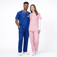 Tissu en polyester et coton pour uniformes médicaux, ensembles de blouses médicales pour hommes et femmes, design unisexe, ensembles d'uniformes d'infirmières