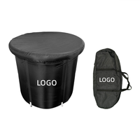 Baignoire de récupération 80x80 de haute qualité avec logo personnalisé noir complet pour adultes Bain de glace portable