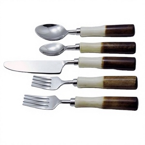 New Design <b>Bone</b> <b>Handle</b> Flatware Set High Quality Stainless Steel Cutlery Set Spoon Flatware Sets Wooden Spoon at Factory Price - Product Image 1