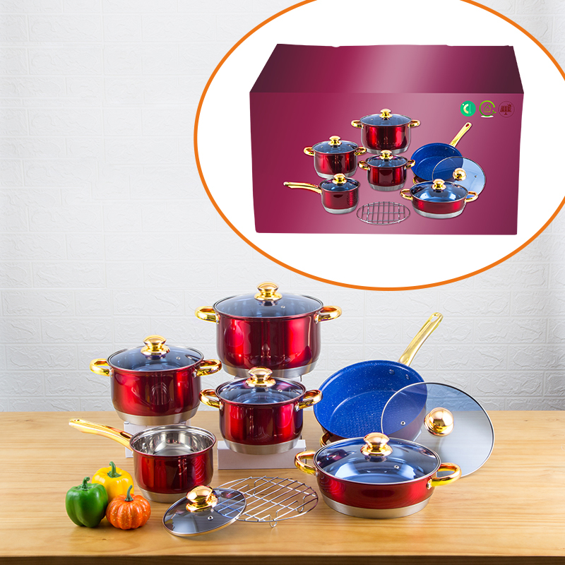 13 шт. с мраморным покрытием антипригарная сковорода посуда наборы посуды из нержавеющей стали