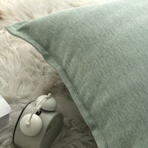 Housse de coussin carrée HomeyMood en imitation lin, 45x45cm, couleur unie, respirante, pour canapé, lit, décoration intérieure - Product Image 3