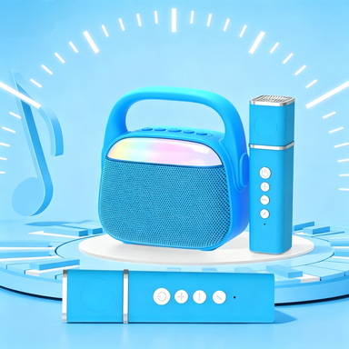 Children Karaoke Machine Voice Changer Magic Sound Portable Speaker Music Player With Microphones for Kids Toddler