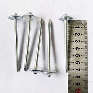 Clavos galvanizados para techos con tapa de paraguas grande de muestra de suministro, clavos de cabeza corrugada especiales, Varillas roscadas para techos de <span class=keywords><strong>acero</strong></span> de color - Product Image 1