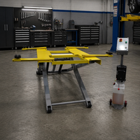 Elevador Hidráulico de Doble Cilindro para Taller Automotriz, Diseño de Tijera, Elevador de Autos Portátil para Taller de Reparación de Automóviles