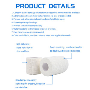 Vendaje Elástico Autoadhesivo de Algodón, Transpirable, Cohesivo, en Rollo, para Muñeca y Tobillo, Deportivo, Autoadherente - Product Image 3