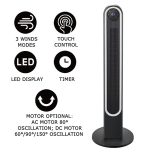 Home Appliance Electric 3 Mode 6 Speeds LED Display Oscillation <strong>Remote</strong> Control Air Cooler Bladeless 42" Powerful Smart <strong>Tower</strong> <strong>Fan</strong> - Product Image 2