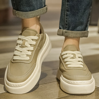 Baskets décontractées pour hommes, antidérapantes, respirantes, avec doublure en coton, style rétro classique, rehaussantes, à lacets, tendance mode