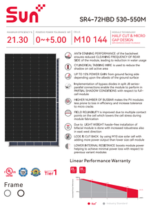 SUNPLUS Medio corte y micro diseño Paneles solares comerciales de alta potencia Tecnología agrícola Plantas de energía solar de 530-550W - Product Image 5